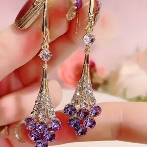 Purple Grape-Shaped Earrings